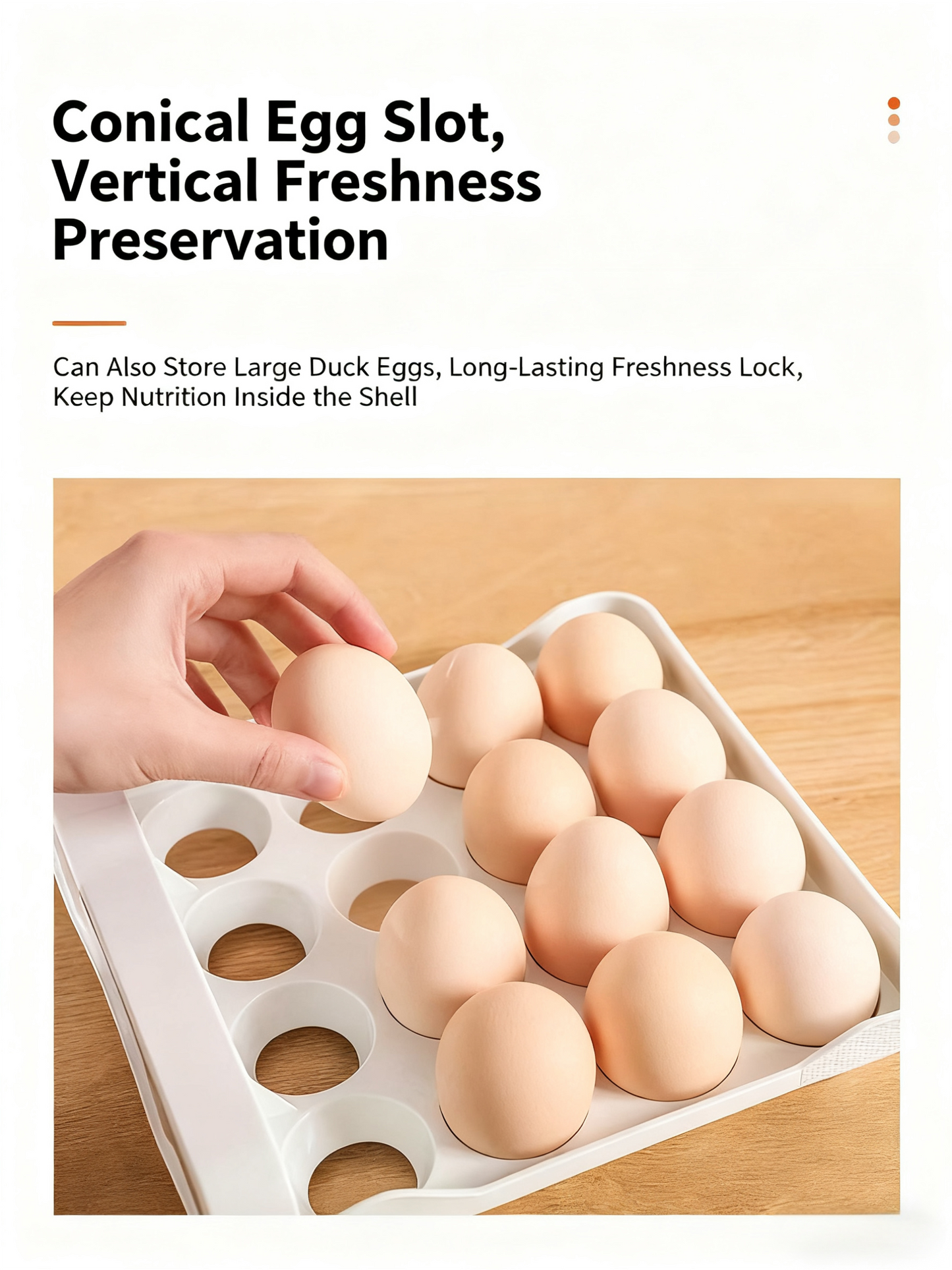 Drawer Refrigerator Egg Storage Box - Stackable Kitchen Organizer, Fridge Egg Tray Container with Handle
