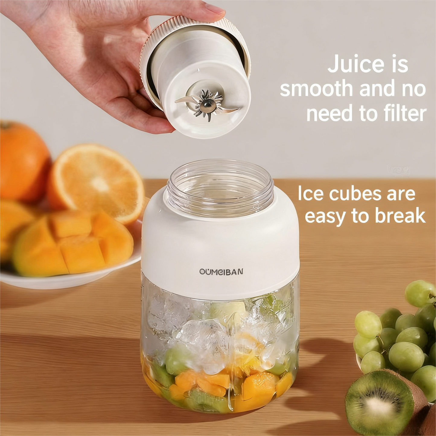 Portable Blender: Personal Size Smoothie Maker, Large Capacity for Shakes, Ice Crushing, Home & Travel Use