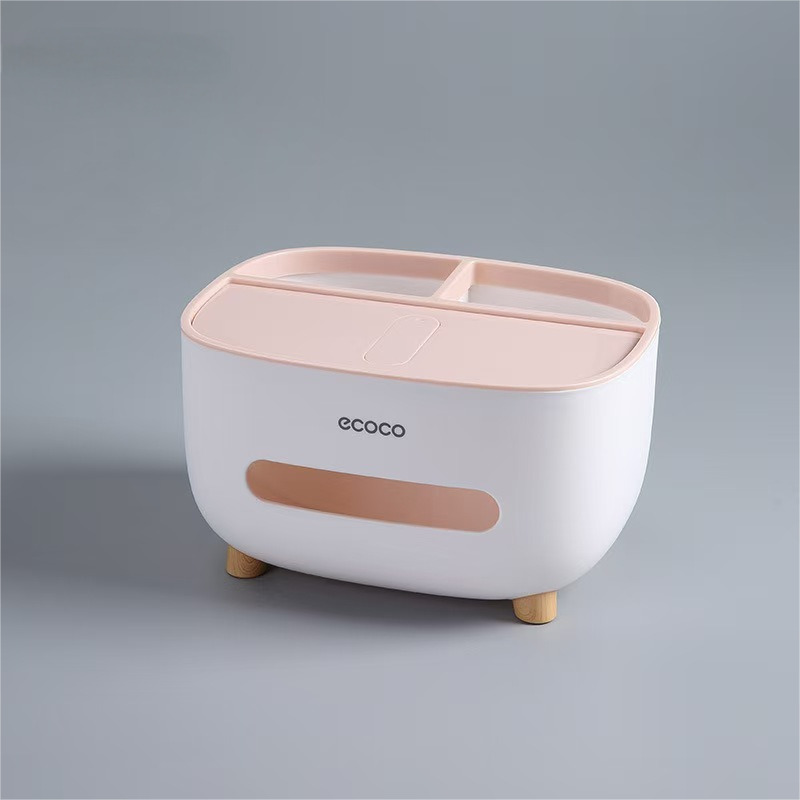 Multifunctional Tissue Box Cover with Storage Compartment, Remote Control Holder, Modern Organizer for Living Room, Bedroom, Kitchen, Desktop Desk Organizer to Declutter & Save Space
