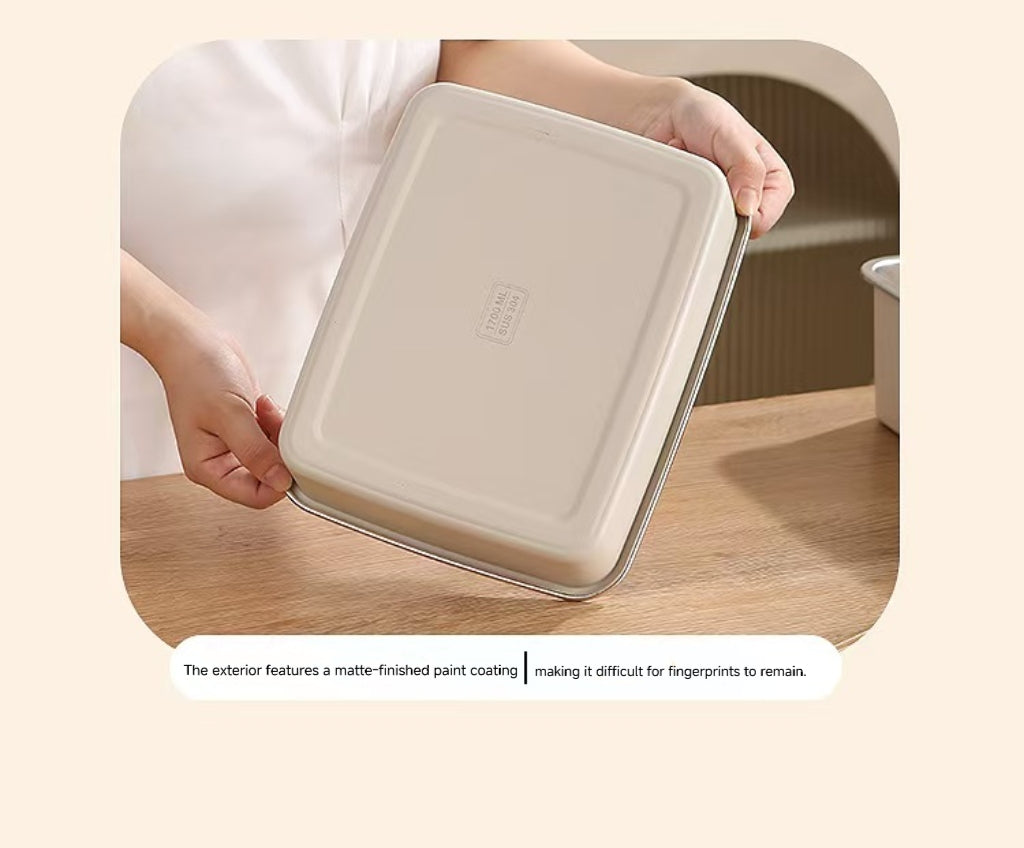 304 Stainless Steel Food Storage Container - Rapid Freezing & Freshness Lock | 3-5x Longer Freshness | Metal Enhanced Cooling | Airt Seal for Home/Commercial Use