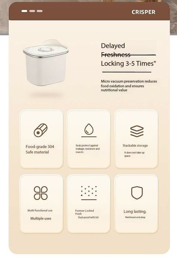 304 Stainless Steel Food Storage Container - Rapid Freezing & Freshness Lock | 3-5x Longer Freshness | Metal Enhanced Cooling | Airt Seal for Home/Commercial Use