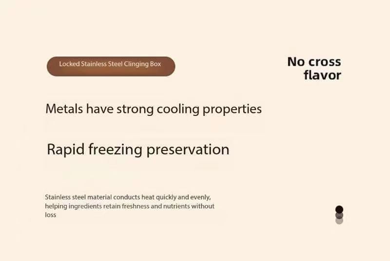 304 Stainless Steel Food Storage Container - Rapid Freezing & Freshness Lock | 3-5x Longer Freshness | Metal Enhanced Cooling | Airt Seal for Home/Commercial Use