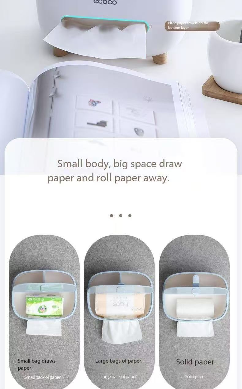 Multifunctional Tissue Box Cover with Storage Compartment, Remote Control Holder, Modern Organizer for Living Room, Bedroom, Kitchen, Desktop Desk Organizer to Declutter & Save Space