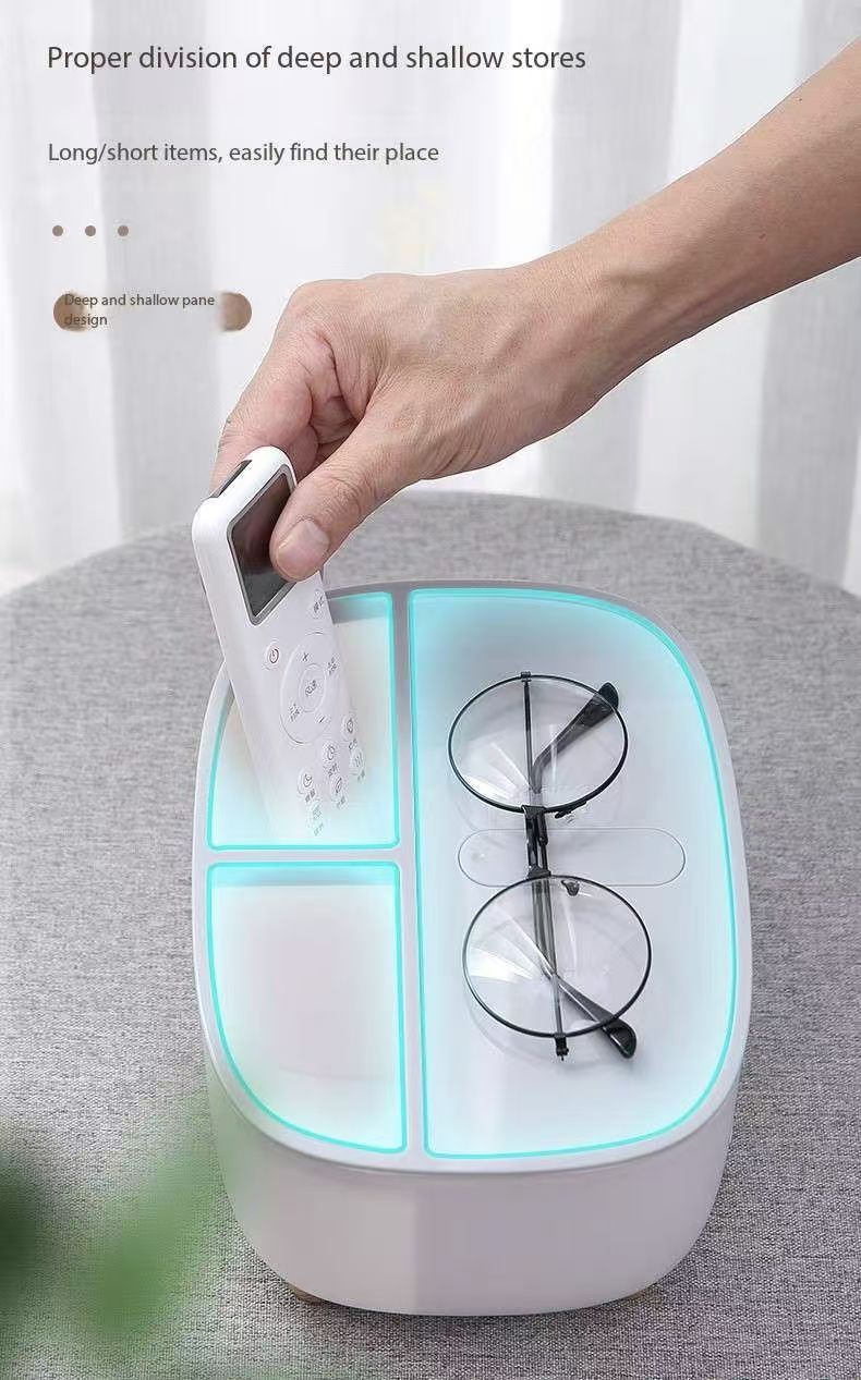 Multifunctional Tissue Box Cover with Storage Compartment, Remote Control Holder, Modern Organizer for Living Room, Bedroom, Kitchen, Desktop Desk Organizer to Declutter & Save Space