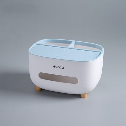 Multifunctional Tissue Box Cover with Storage Compartment, Remote Control Holder, Modern Organizer for Living Room, Bedroom, Kitchen, Desktop Desk Organizer to Declutter & Save Space