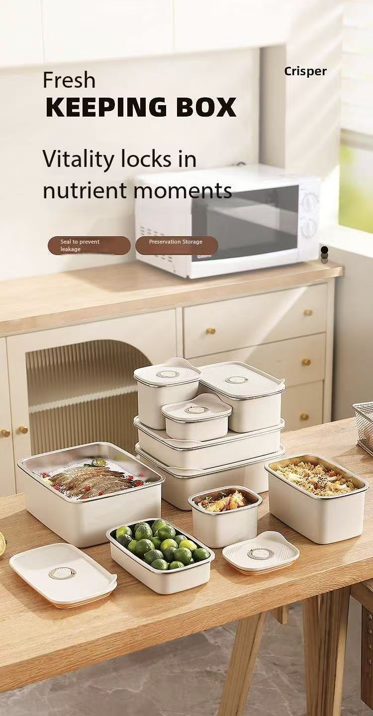 304 Stainless Steel Food Storage Container - Rapid Freezing & Freshness Lock | 3-5x Longer Freshness | Metal Enhanced Cooling | Airt Seal for Home/Commercial Use
