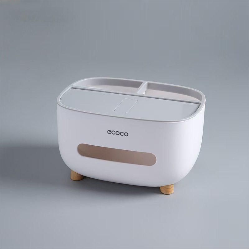 Multifunctional Tissue Box Cover with Storage Compartment, Remote Control Holder, Modern Organizer for Living Room, Bedroom, Kitchen, Desktop Desk Organizer to Declutter & Save Space
