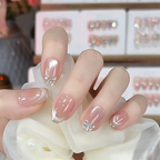 Dreamy Elegance French Cat Eye Press-On Nails | Handmade Luxury Fake Nails